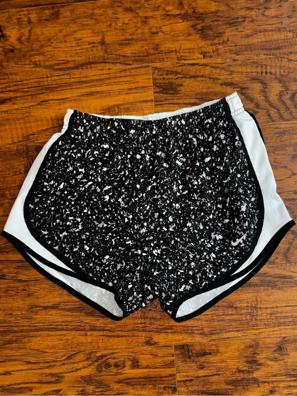 Nike Tempo Running Shorts Speckled Confetti Black White Built-in Liner Short